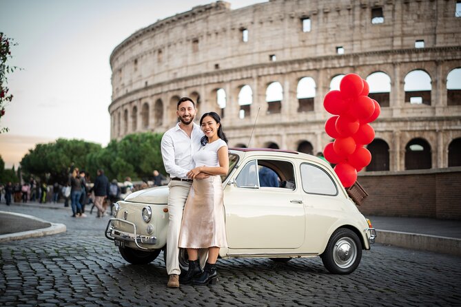 Rome Pro Photoshoot service include free transport FIAT 500 - A Vintage Fiat 500 That Turns Rome Into a Photo Mission
