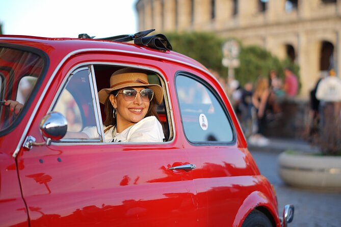 Rome Pro Photoshoot service include free transport FIAT 500 - Giardino degli Aranci: A Calmer Break for Photos and Breath