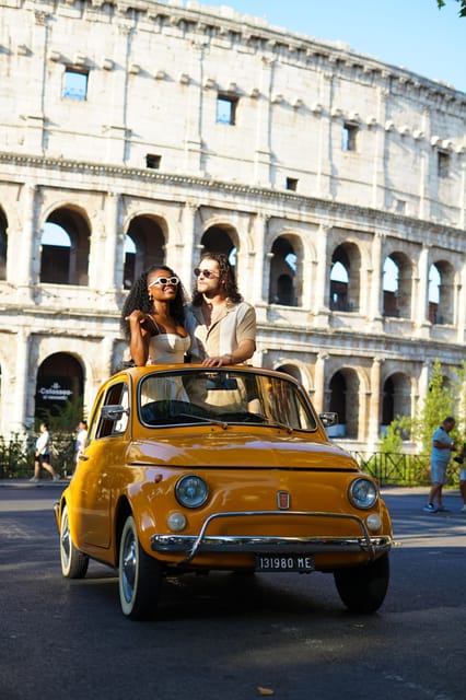 Rome Pro Photoshoot Service with Free Transport by Fiat 500 - The Route: Colosseum, Viewpoints, and Janiculum Photo Time