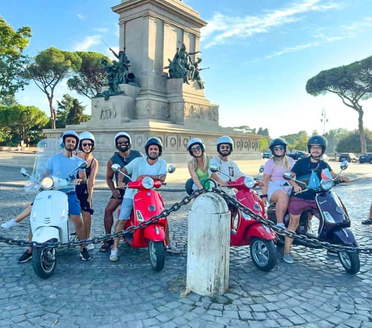 Rome: Vespa tour “When in Rome” with Dessert and Photography - Colosseum stop: 15 minutes to feel the scale up close