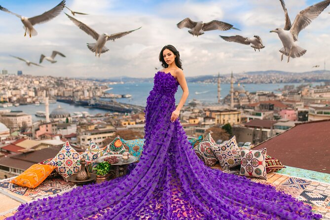 Rooftop Flying Dress Photo Shoot in Istanbul - The Bosphorus Rooftop Backdrop: Mosques, Bridge Views, and Seagull Moments