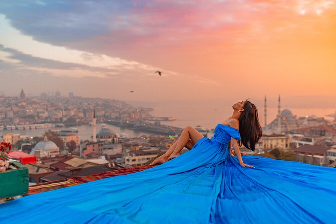 Rooftop Flying Dress Photo Shoot in Istanbul - Dress Colors, Crowns, Jewelry, and the Styling Choices That Change Everything