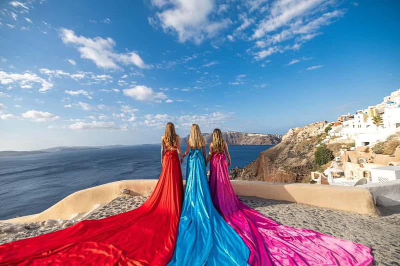 Santorini: Flying Dress Photoshoot <strong>Dress Included</strong> – Blue Dome Church Stop: Iconic Shots, Short Time, Big Payoff’ /><br />
The blue dome church stop is timed (about 20 minutes in the 3-hour plan). That brevity can feel tight in a good way. You’ll see fewer missed moments and fewer delays, because you’re not waiting around for the group to catch up.</p>
<p><p>For photos, the key advantage is composition. You get the classic Santorini “blue and white” look in a concentrated window, with direction for where to stand and how to turn your body.</p>
</p>
<p><p>The drawback is also the same as any iconic stop: you’ll need comfortable shoes and you’ll be working around stairs and uneven surfaces. This is not a sit-on-a-terrace kind of shoot.</p>
</p>
<h2 id="black-sand-beach-when-the-dress-and-color-contrast-do-the-work">Black Sand Beach: When the Dress and Color Contrast Do the Work</h2>
<p><img width="800" height="534" decoding="async" src=