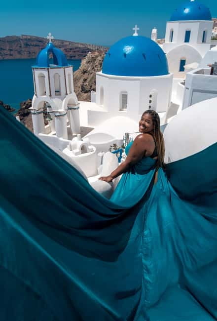 Santorini: Flying Dress Photoshoot Private Entry to Blue Dom - Why the Blue Domes private entry is the smart part