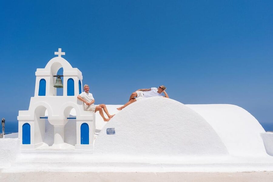 Santorini Photoshoot: Imerovigli or Fira - The Imerovigli Walk: Marble Streets to Castle Views and the Blue Domes Look