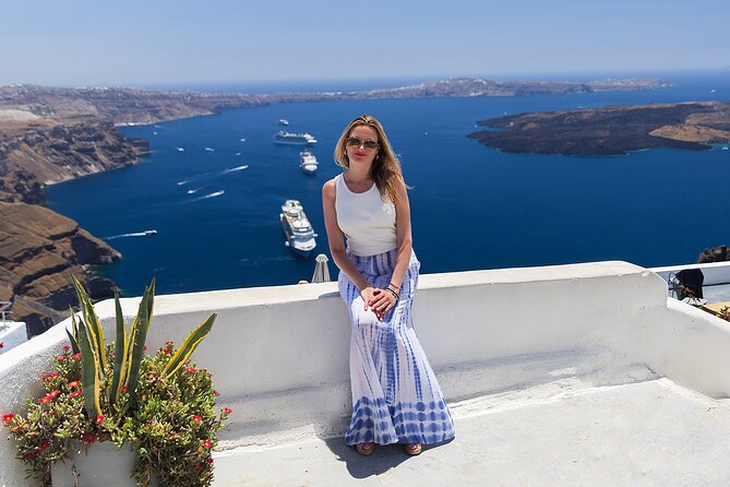 Santorini Private Casual Photoshoot in Oia and Imerovigli - Stop 2: Anastasis Church for portraits with stronger character