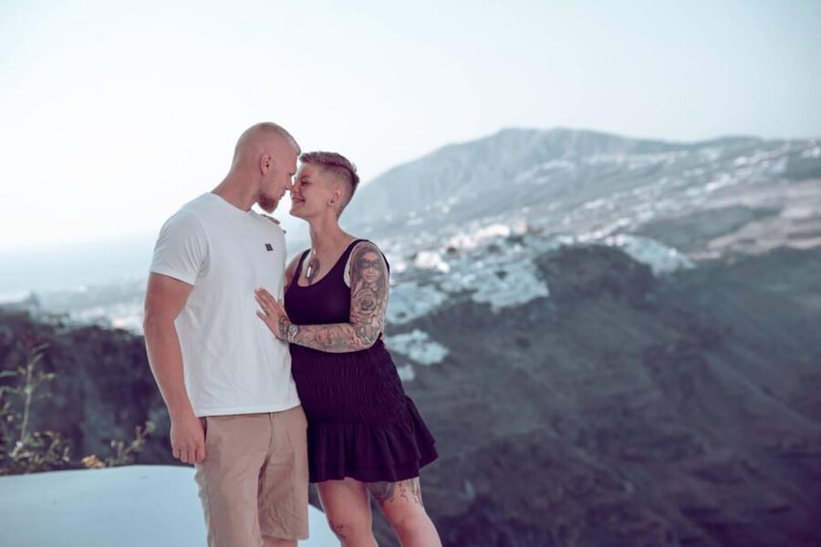 Santorini: Proposal Photoshoot l Private Entry to blue Dome - Who This Suits Best in Santorini