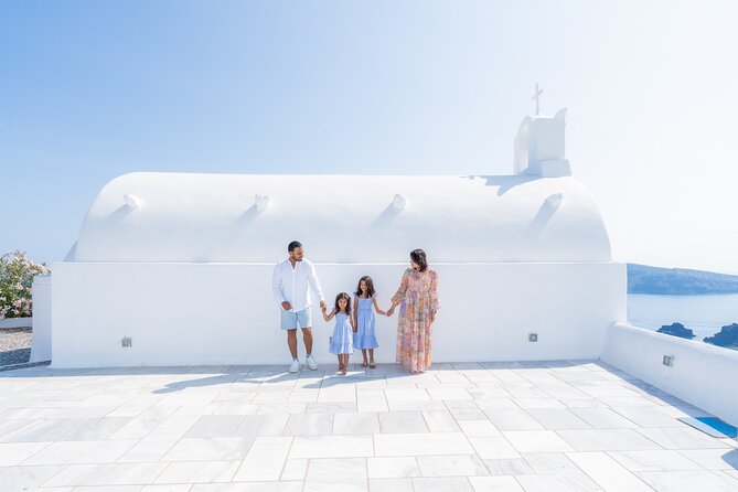 Santorini Vacation Photoshoot - Meeting Epilekton Platsani Church: where your shoot starts