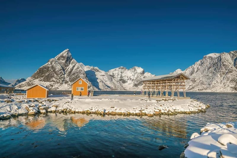 Svolvaer: South Lofoten Top Highlights Photo Tour - Hamnøy: red rorbuer and the bridge viewpoint