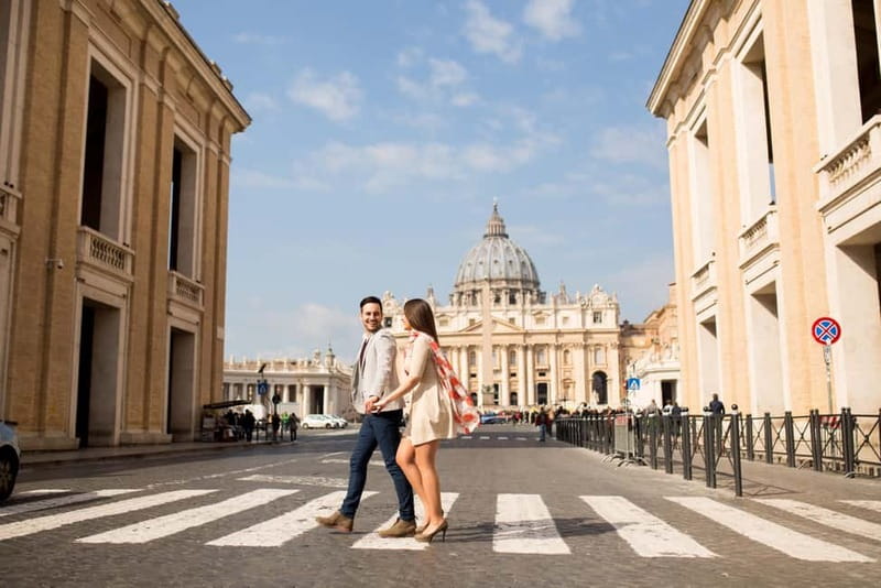 Vatican: Private Photoshoot - The classic Vatican backdrop: open square angles, corridors, fountains, and statues