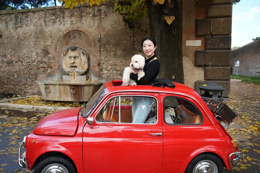 Vintage Fiat500 car Tour by Professional Photographer - Janiculum Hill: the panoramic stop that seals the memory