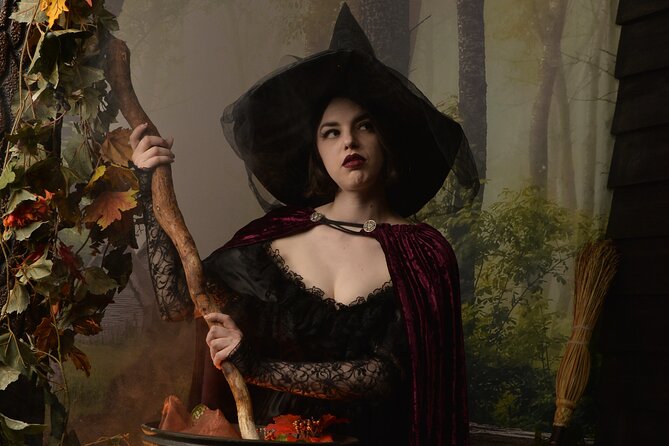 Witch Costume Photo Shoot - Olde Salem Village theatrical set - The 45-Minute Flow: Style, Pose, Reveal, Digital Files